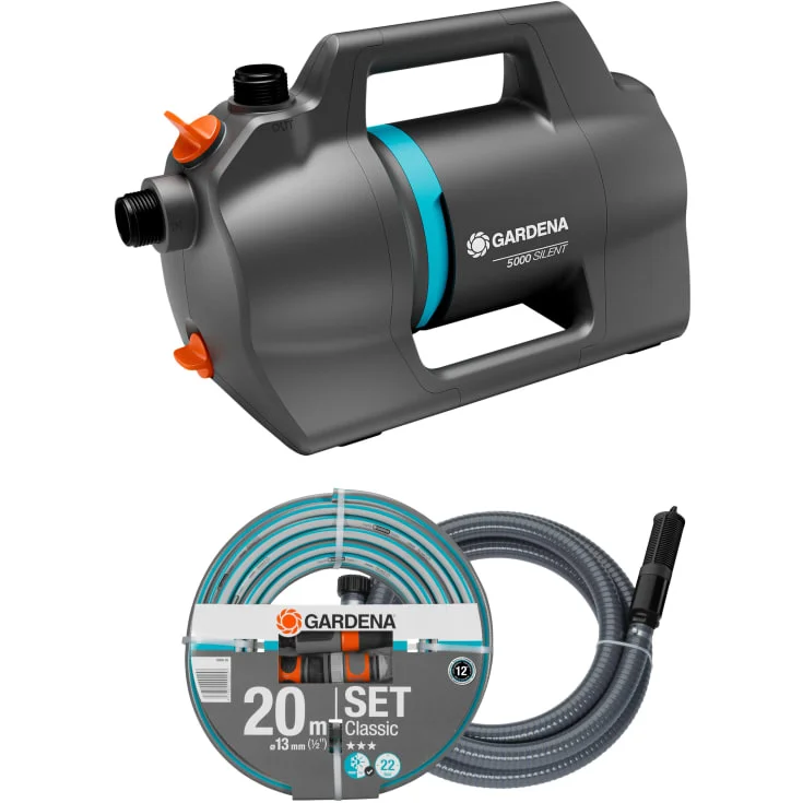 Gardena Silent vannpumpe, stillegående, 5100 l/t, 42,5x22x28 cm, sett | 09081-20