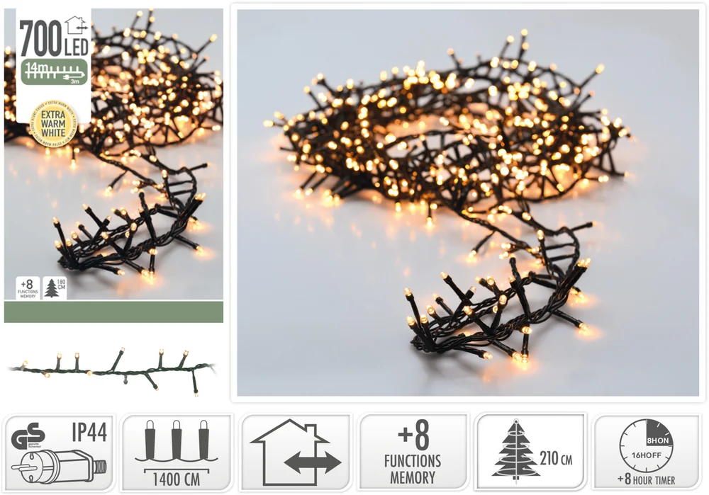 Lyslenke MicroCluster 700ledlys ekstra varmhvit 14m v:5156529 Lyslenke MicroCluster 700ledlys ekstra varmhvit 14m v:5156529