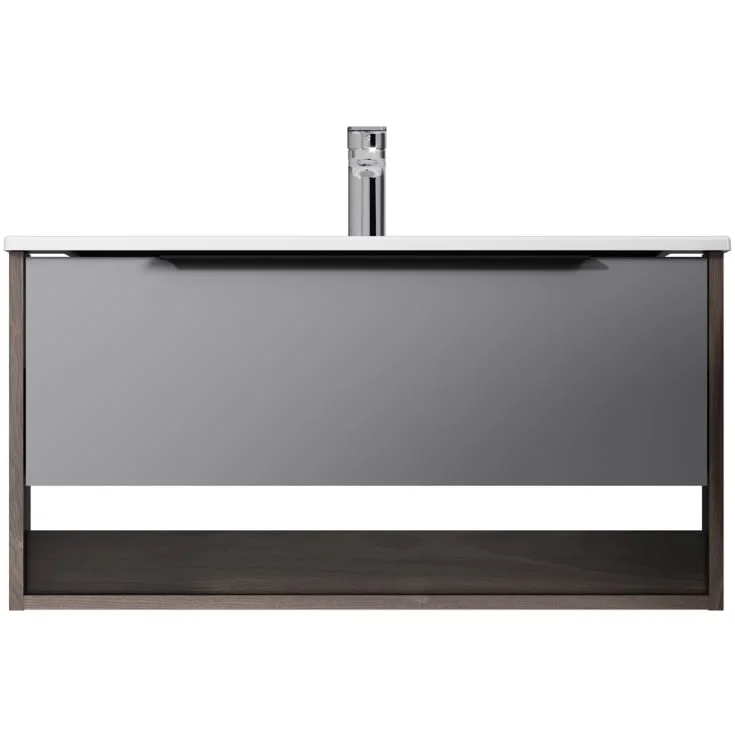 AM.PM Flash møbelpakke, 81×49,5 cm, mørk eik/matt grå | MNA-FHX0801GM-WCC0802WG AM.PM Flash møbelpakke, 81×49,5 cm, mørk eik/matt grå | MNA-FHX0801GM-WCC0802WG