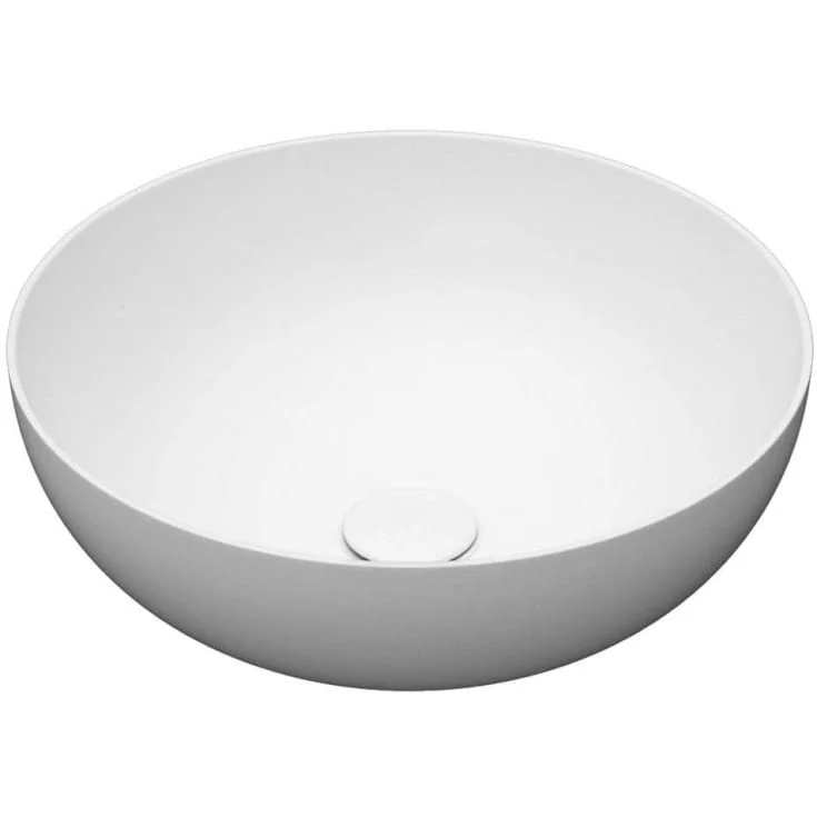 Linn Bad Toke toppmontert servant, Ø40 cm, med bunnventil, hvit matt | 3440KM