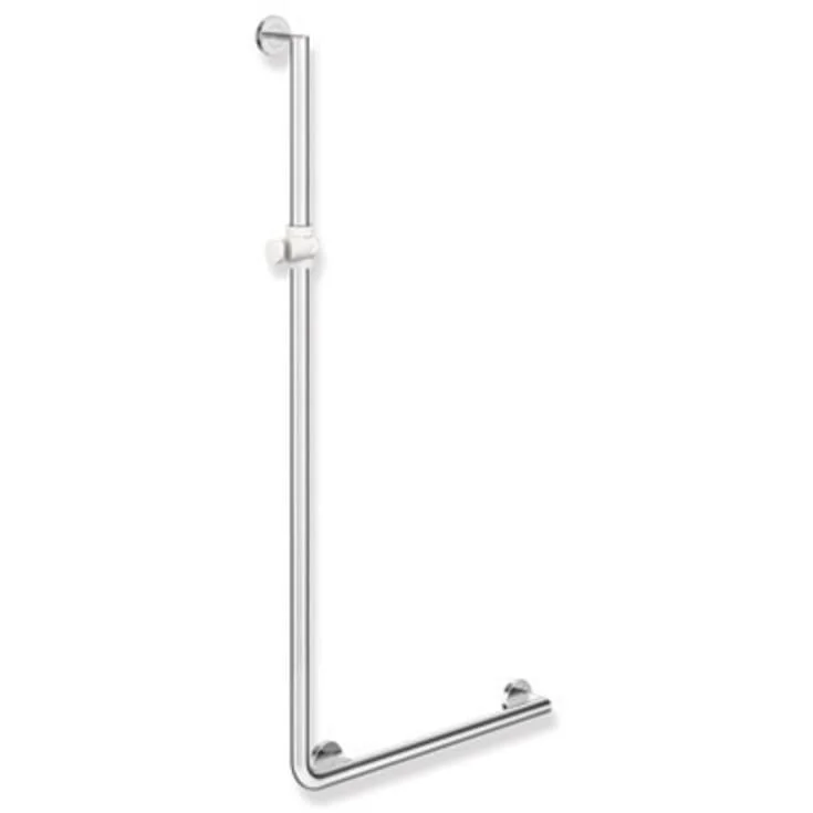 Hewi 900 L støttehåndtak/dusjstang, 60x125 cm, venstre, krom/hvit | 900.33.20340 98