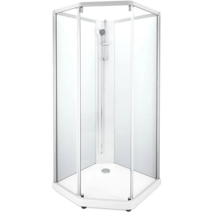 Showerama Classic dusjkabinett, 90×90 cm, hvit profil, klart/frostet glass | 558.920.00.2 Showerama Classic dusjkabinett, 90×90 cm, hvit profil, klart/frostet glass | 558.920.00.2
