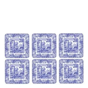 Blue Italian glassunderlag 6 stk blå/hvit v:8394555 Blue Italian glassunderlag 6 stk blå/hvit v:8394555