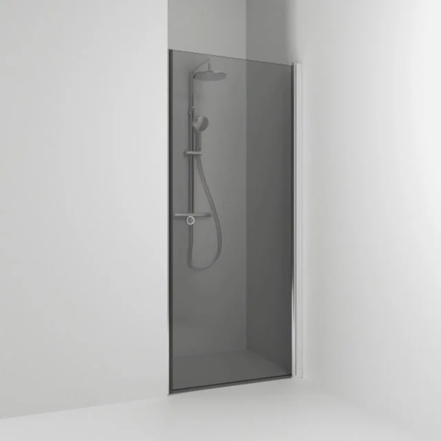Svedbergs Skoga dusjnisje rett, 90 cm, røykfarget glass, alu blank profil | 60111490