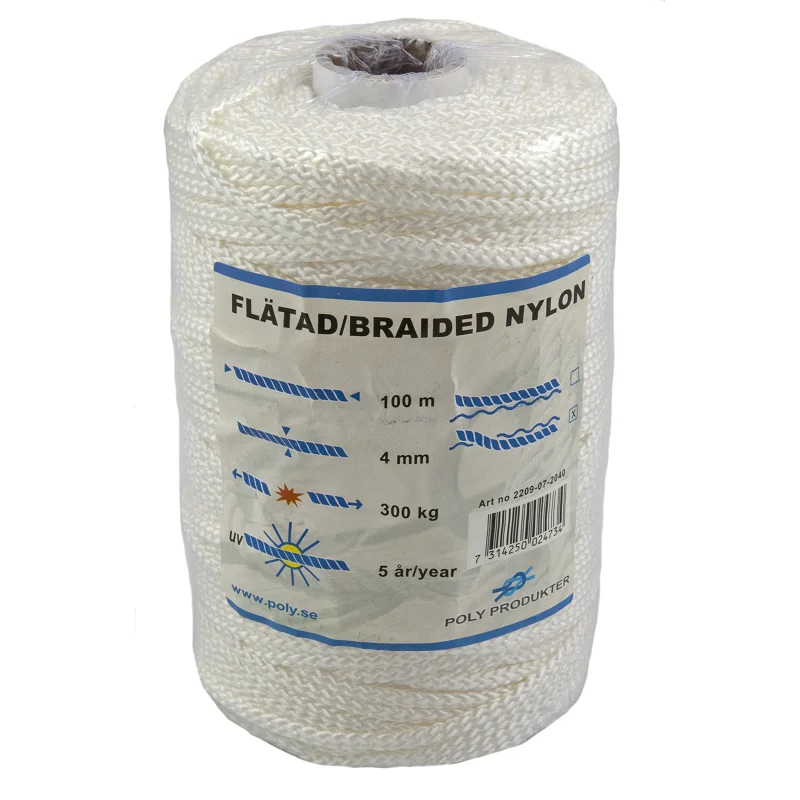 Tau nylon 4mm 100m flettet x-spole v:7382717