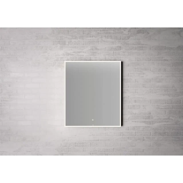 Linn Bad Vange speil med lysramme, 60x70x3 cm, sort matt | 28606