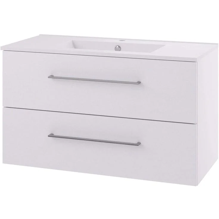 Linn Bad Hilde Møbelpakke, 2 skuffer, 100x46x59,8 cm, med servant, hvit matt | 150110RPS