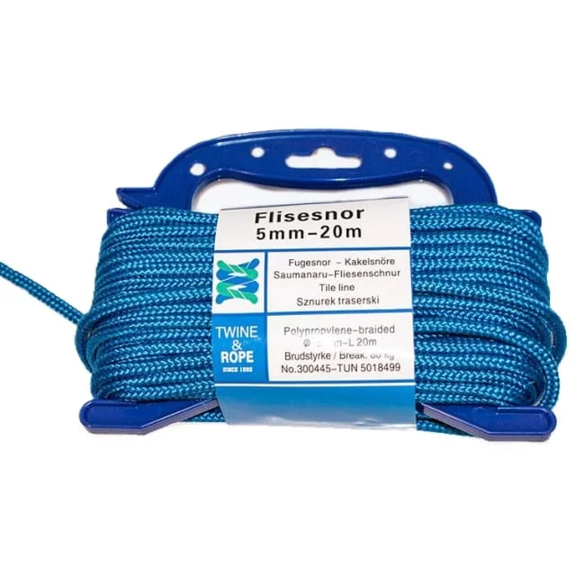 5 stk Flissnor, blå, 5 mm x 20 meter | 300445 5 stk Flissnor, blå, 5 mm x 20 meter | 300445