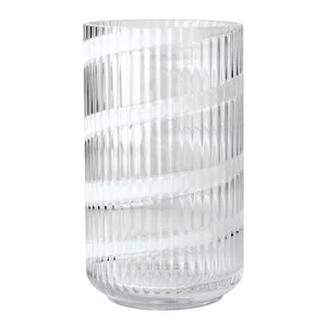 Vase munnblåst glass 25 cm swirl white v:7645370 Vase munnblåst glass 25 cm swirl white v:7645370