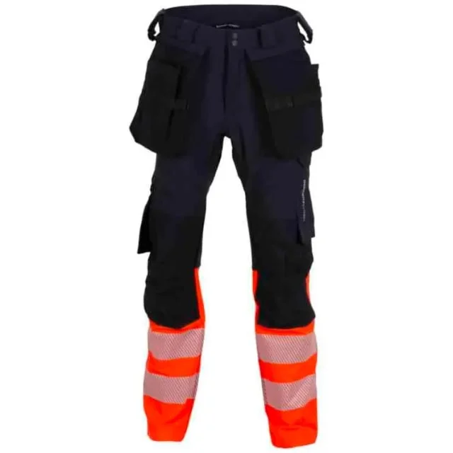 Bekken & Strøm Lillehammer 2.0 håndverksbukse, kl.1, unisex, str. KB54, HiVis, sort/rød | 612200