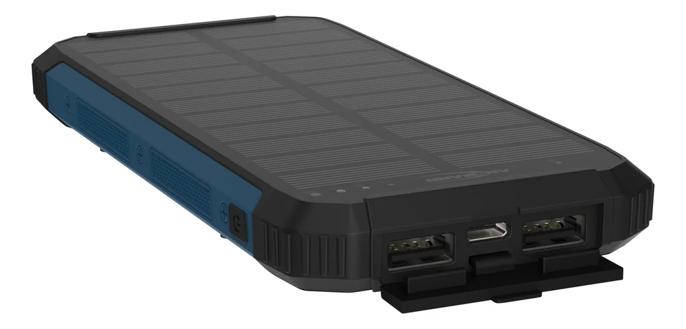 Powerbank 10000mah med ledlys og solcellepanel v:4935974 Powerbank 10000mah med ledlys og solcellepanel v:4935974