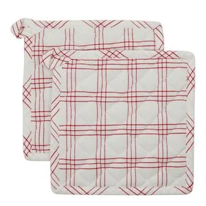 Chef gryteklut 22,5x22,5 cm 2 stk rød/hvit v:3222417
