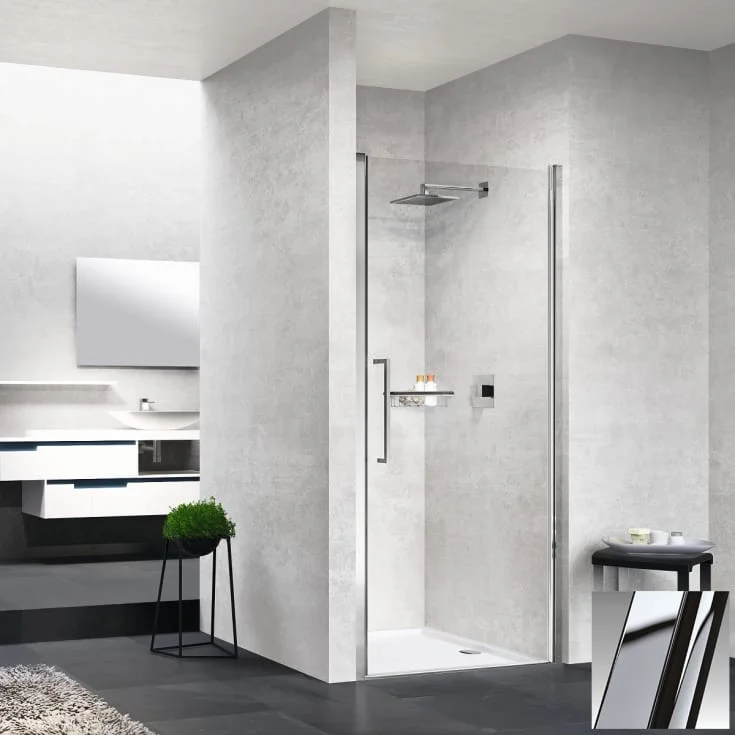 Novellini Young 2.0 1B slagdør for nisje, 82-86 cm, klart glass, krom profil | Y21B82-1K