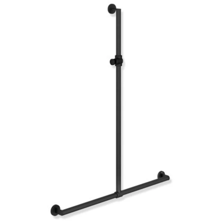 Hewi 900 T støttehåndtak/dusjstang, 76,5x125 cm, matt sort | 900.35.40060 CV
