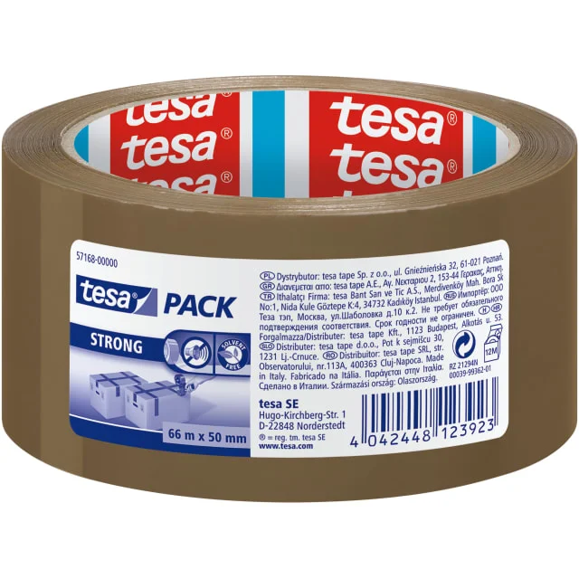 Tesa emballasjetape, brun, sterk, 50 mm, 66 meter | 57168-00000-11
