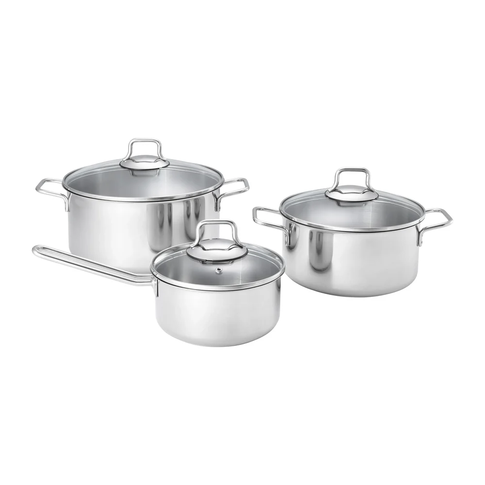 Fiskars gryte- og kasserollesett med glasslokk 3 deler v:2587876 Fiskars gryte- og kasserollesett med glasslokk 3 deler v:2587876