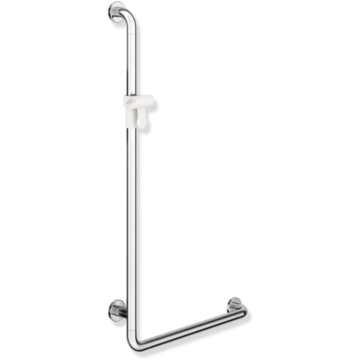 Hewi 801 L støttehåndtak/dusjstang, 60x110 cm, krom/hvit | 801.33.21051