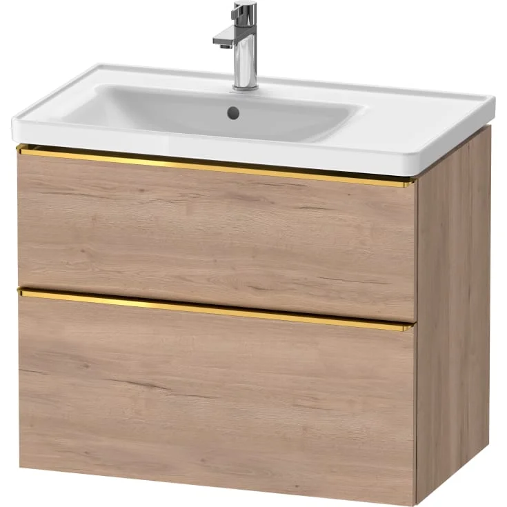 Duravit D-Neo servantskap, 78,4x45,2 cm, marmorert eik/gull | DE4357034550000
