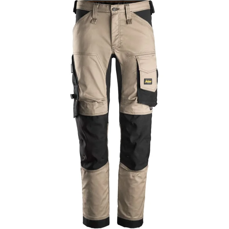 Snickers 6341 AllroundWork arbeidsbukser med stretch, khaki/sort, str. 204 | 6341-2004_204