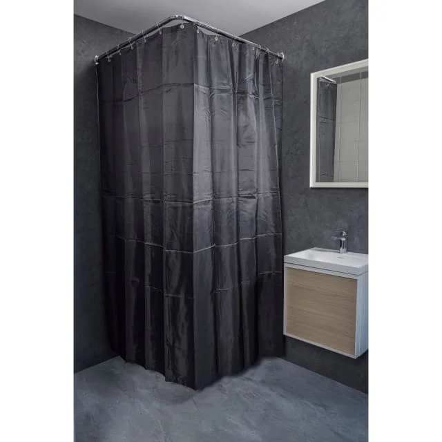 Van der P Unicolor dusjforheng, 180×210 cm, sort | UM180210S