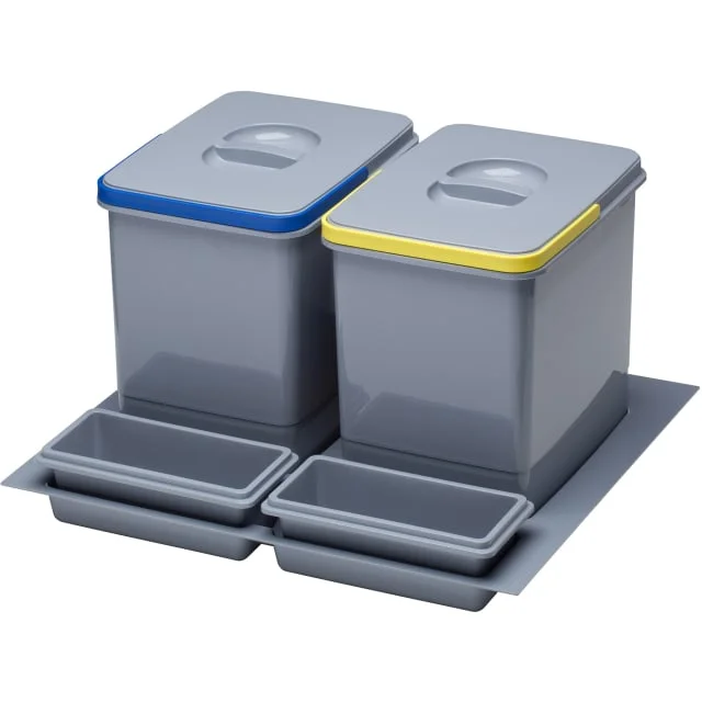 Intra Practiko 600/2 kildesorteringssystem, 24 liter, grå | PRACTICO600-2 Intra Practiko 600/2 kildesorteringssystem, 24 liter, grå | PRACTICO600-2