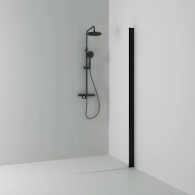 Svedbergs Skoga dusjvegg rett, 67 cm, frostet glass, sort matt profil | 63308270