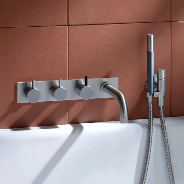 Vola 814C-071 badekarbatteri, 160 mm tut, med hånddusj, krom | 814C-071-16