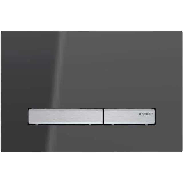 Geberit Sigma 50 Square betjeningsplate, rökfärgat glass/krom | 6166154