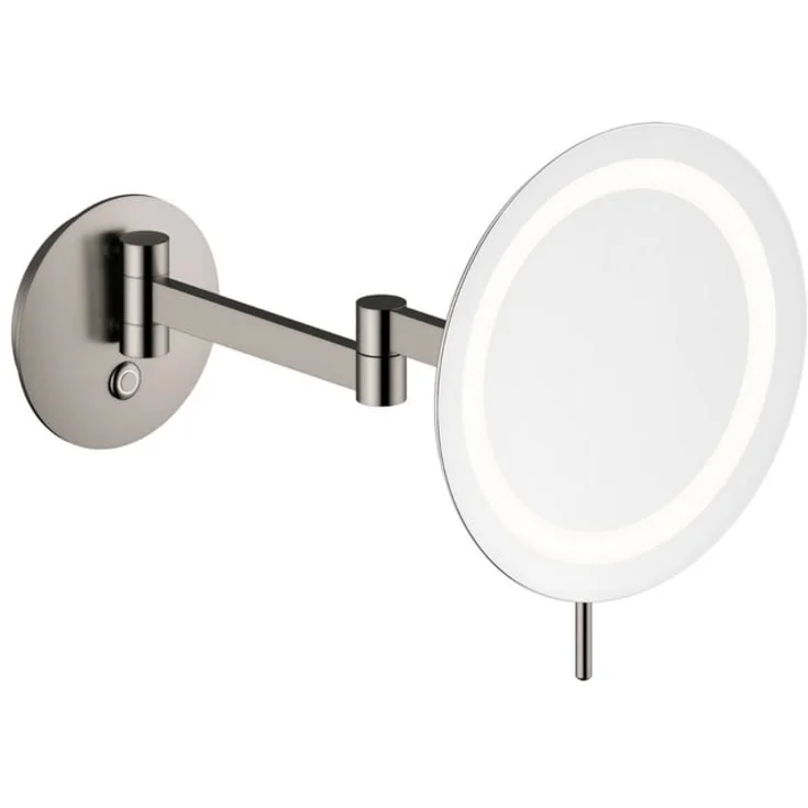 Damixa Zen sminkespeil med lys, Ø23 cm, børstet sort krom | 4874955