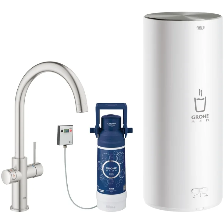 Grohe Red Duo L kjøkkenarmatur, kokende vann, stål | 30079DC1
