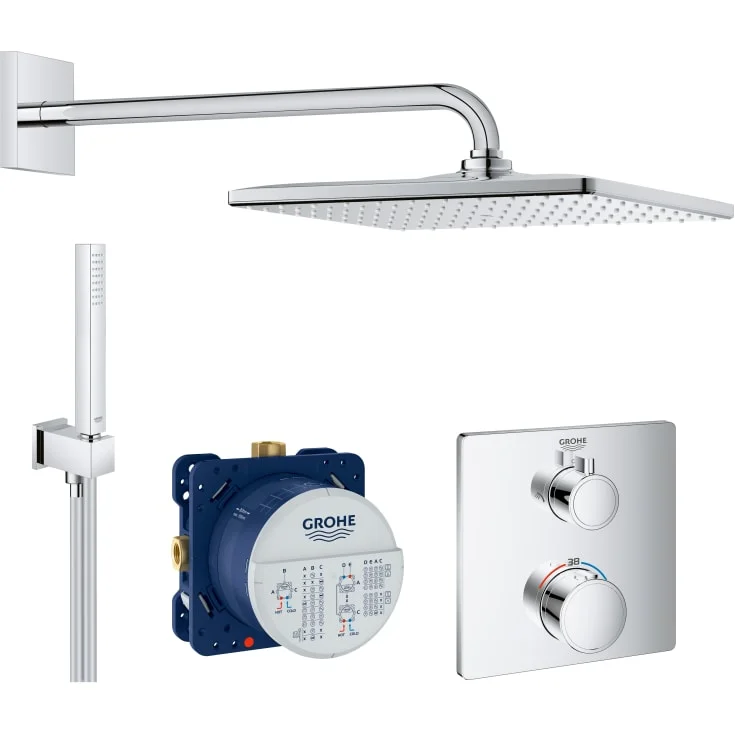 Grohe Grohtherm Cube dusjsett, vannbesparende, krom | 120143