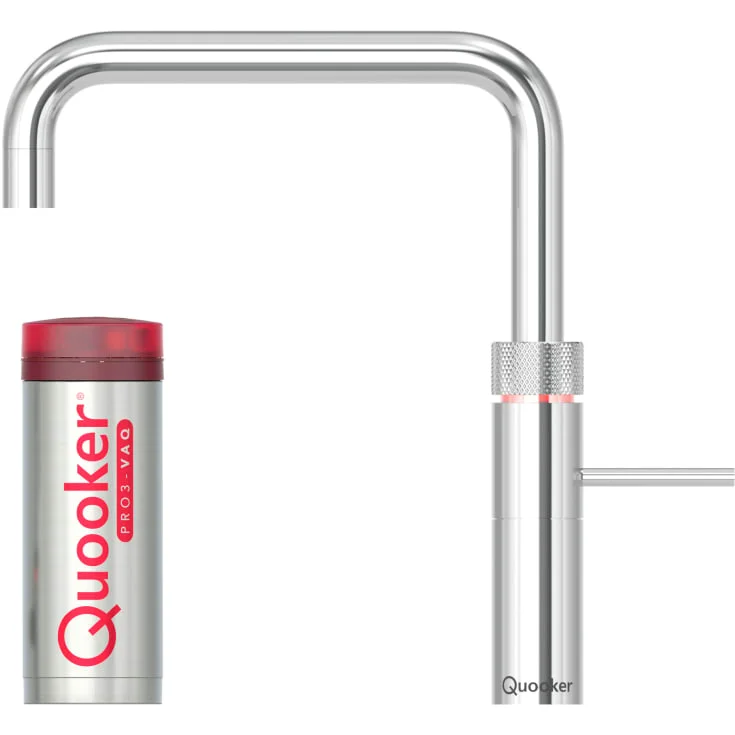 Quooker Fusion Square kjøkkenkran, med PRO3 beholder, krom | 930218625+NO
