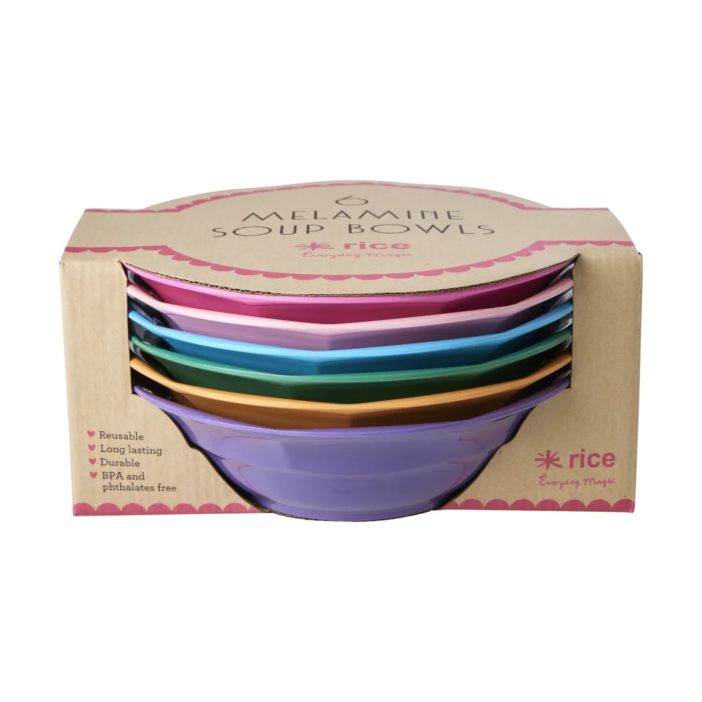 Rice suppetallerken melamin Ø19 cm 6 deler v:8950289 Rice suppetallerken melamin Ø19 cm 6 deler v:8950289