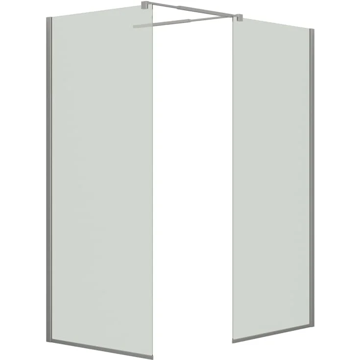 Dansani Match walk in dusjløsning, modell D+D, 87 cm, klart glass, satin profil | MODEL19-90-KLART
