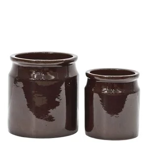 KrusXL blomsterkrukke 17/22 cm 2 stk mørk brun v:7427658