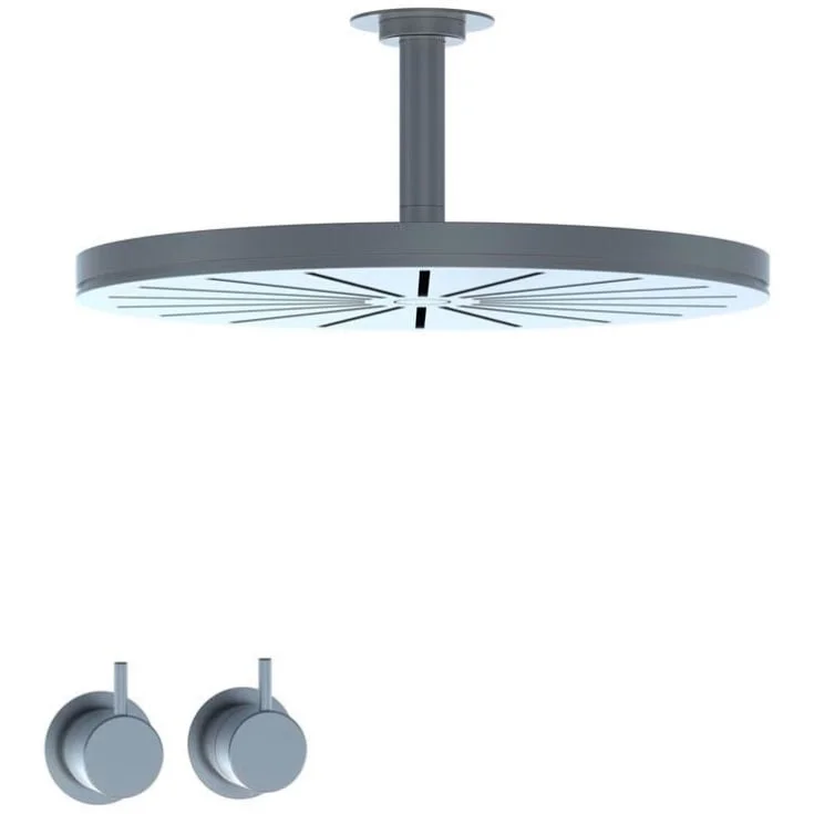 Vola 5261A dusjtermostat, m/takdusj, rosett, krom | 5261A-16