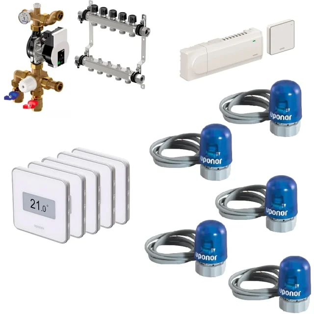 Uponor Smatrix Wave Pulse gulvvarmestyring, trådløs, 7 kretser | 466251340+7