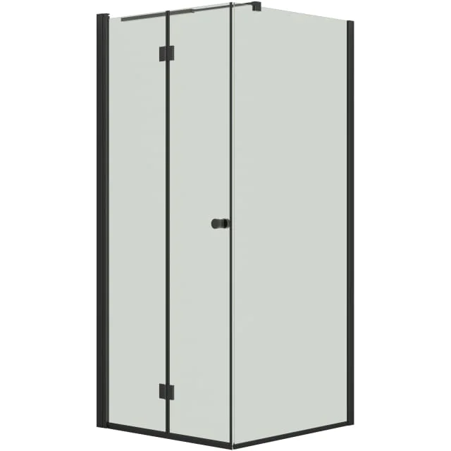 Dansani Match dusjhjørne, modell B+D, 87x87 cm, klart glass, svart profil | 930220248+pakke+model_D_tele_87