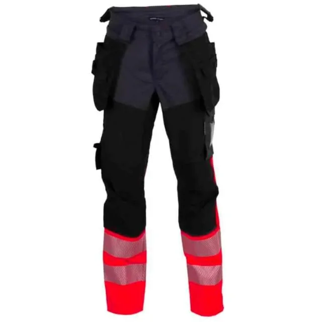 Bekken & Strøm Gjøvik 4-veis stretch håndverksbukse, HiVis kl.1, dame, str. 42, sort/rød | 611990 Bekken & Strøm Gjøvik 4-veis stretch håndverksbukse, HiVis kl.1, dame, str. 42, sort/rød | 611990