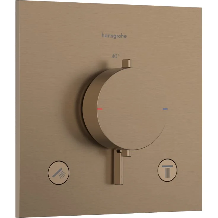 Hansgrohe Ecostat Comfort E dusjtermostat, med 2 uttak, børstet bronse | 33711140 Hansgrohe Ecostat Comfort E dusjtermostat, med 2 uttak, børstet bronse | 33711140