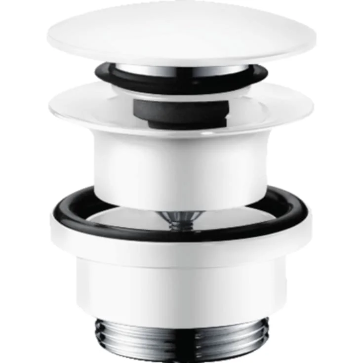 Hansgrohe bunnventil, push-open, matt hvit | 50100700