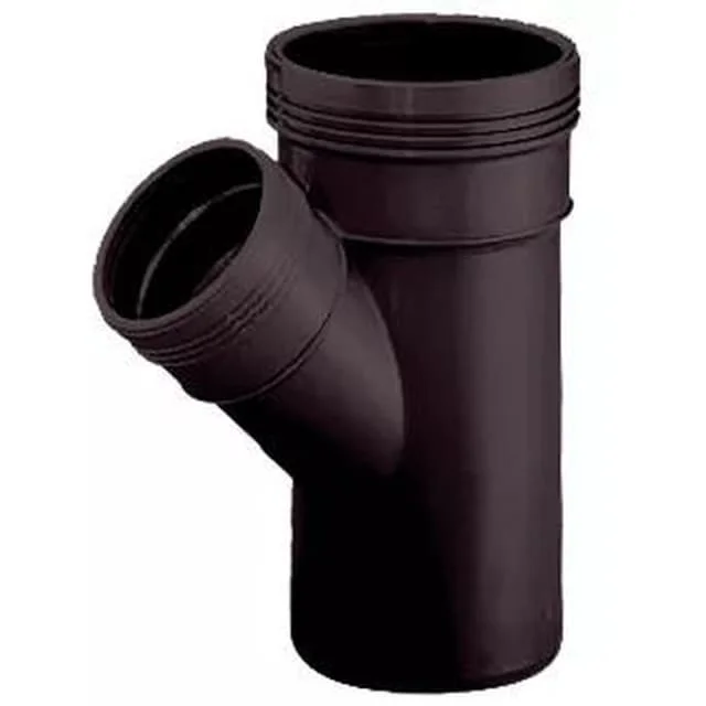 Wavin Wafix 110/50x45° PP grenrør, sort | 2215344