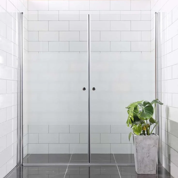 Bathlife Allsidig dusjnisje, 100x70 cm, delvis frostet glass, sølv profil | 40790733