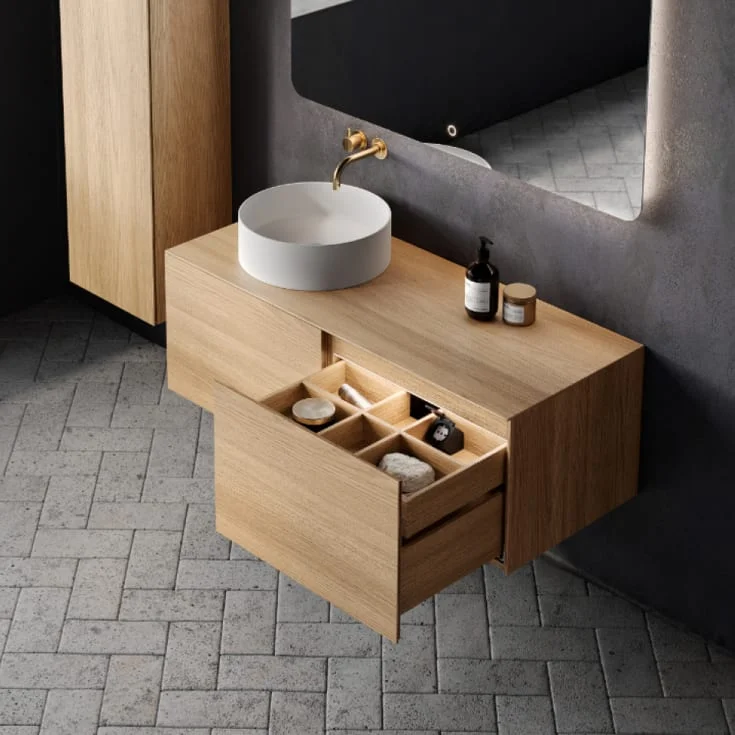 Copenhagen Bath Bergen 120 servantskap, venstre, 120×50 cm, børstet eik | 30010100
