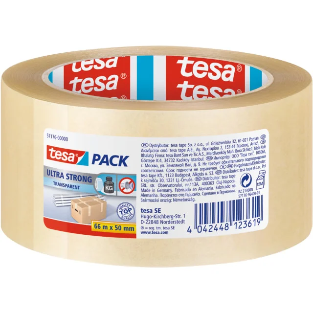 6 stk Tesa emballasjetape, klar, sterk, 50 mm, 66 meter | 72601389 6 stk Tesa emballasjetape, klar, sterk, 50 mm, 66 meter | 72601389