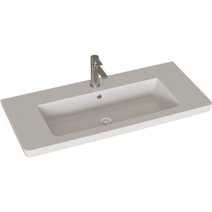 Dansani Larghetto møbelservant, 1 blanderhull, 102,7x46,6 cm, hvit | 538510003