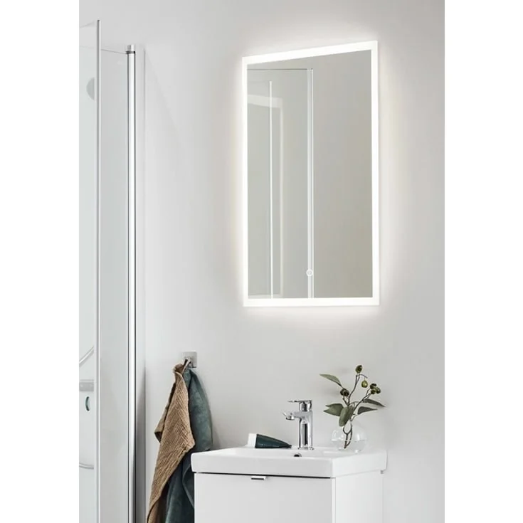 Hafa Square speil med lys, 42x70 cm | 1267223