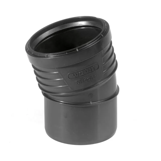 Wavin Sitech+ avløpsbend, 15°, Ø75 mm, plast, svart | 2211817