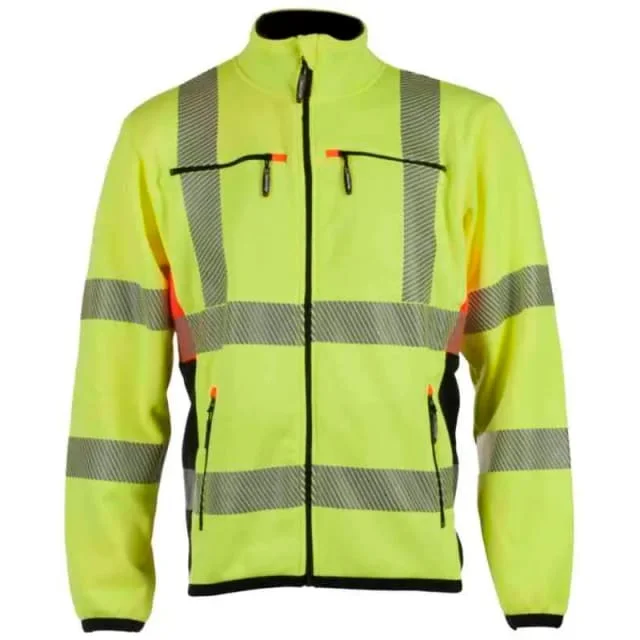 Bekken & Strøm Gjøvik fleecejakke, HiVis kl.3, unisex, str. 3XL, gul/sort | 646364