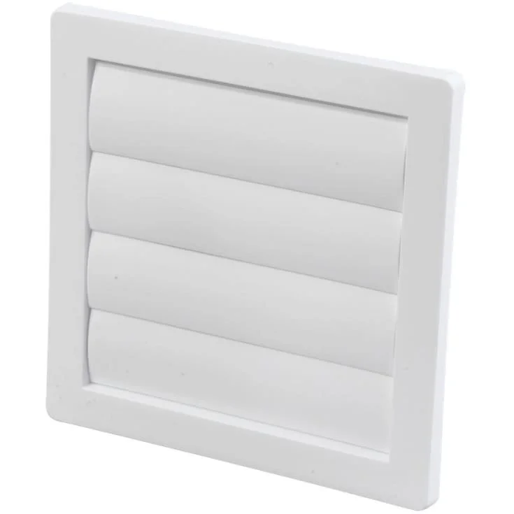 Duka lamellventil, 150x150 mm, til murgjennomføring, hvit | 109784